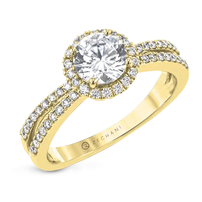 Men's Emerald Engagement Rings with 14K Yellow Gold and Vintage - Style FiligreeZR2094 Engagement Ring in 14k Gold with Diamonds