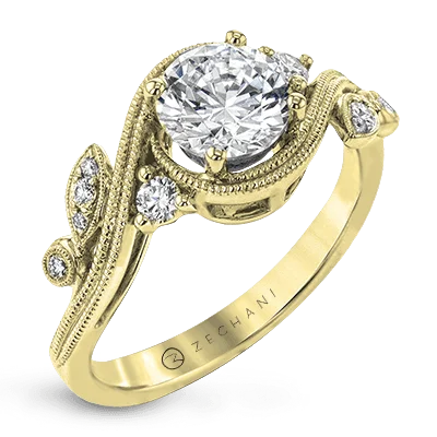 Men's Alexandrite Engagement Rings in Platinum with a Hidden Halo of DiamondsZR1470 Engagement Ring in 14k Gold with Diamonds