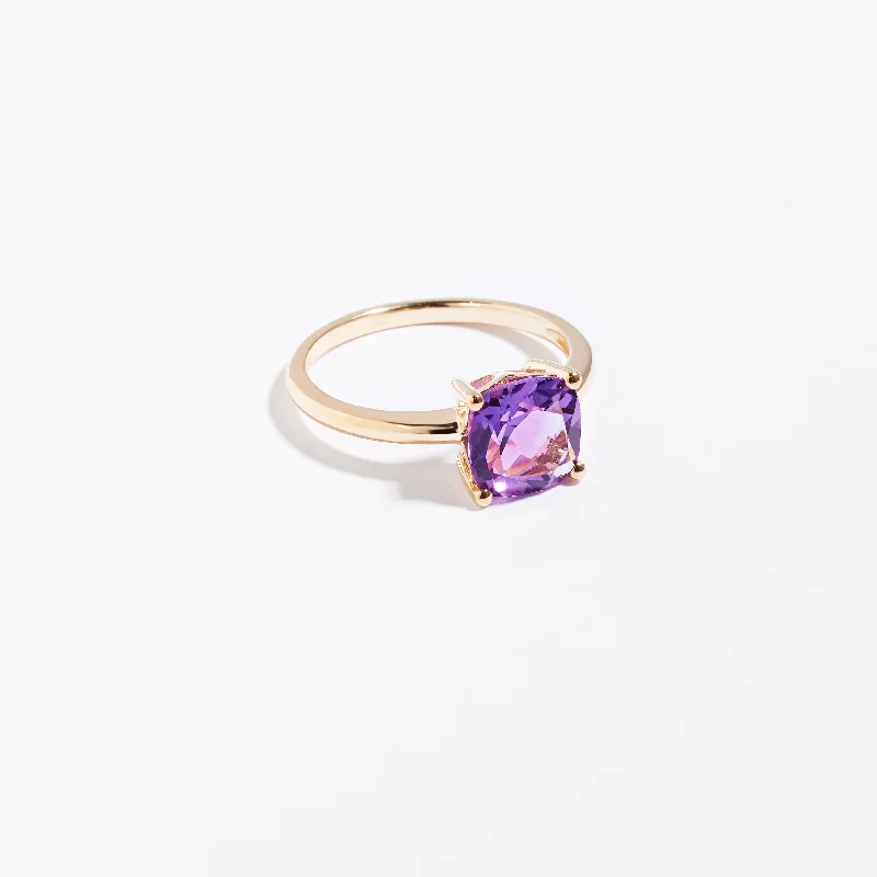 Stackable Wedding Bands in Sterling Silver with Enamel Inlays for a Colorful and Versatile Option9K Yellow Gold Amethyst February Birthstone Ring