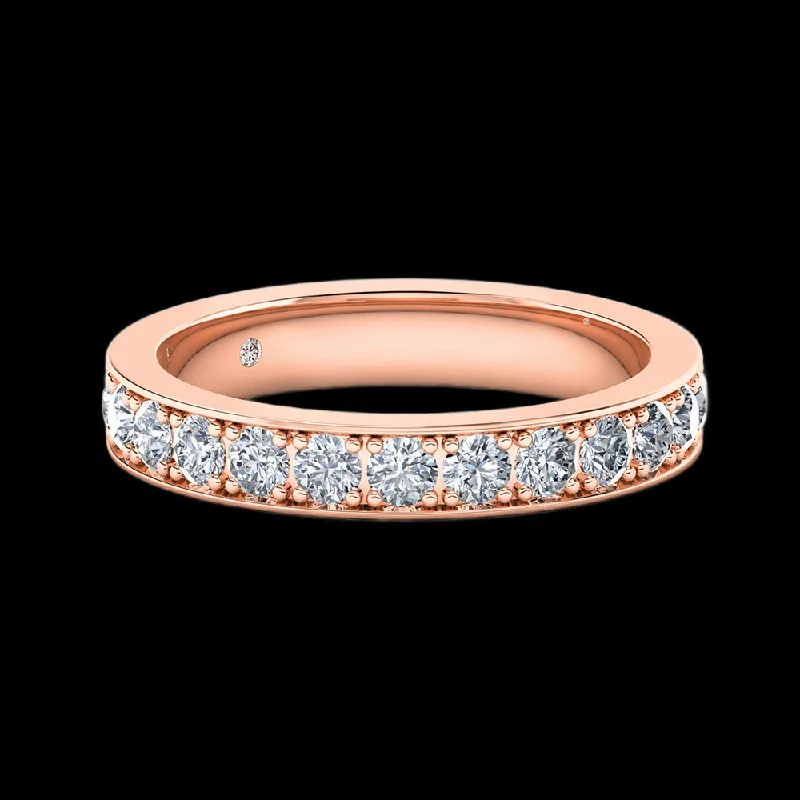 Rose Gold - Plated Engagement and Wedding Band Sets with a Halo of Cubic Zirconia for a Glamorous and Affordable LookSelena - Half Eternity