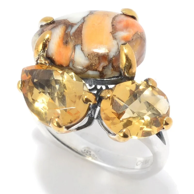 Opal Gemstone Rings in Rose Gold with a Milgrain Edge for a Feminine and Romantic Style925 Sterling Silver Citrine and Orange Spiny Ring