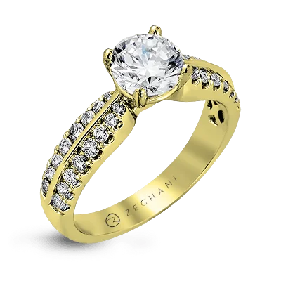 Men's Sapphire Engagement Rings in 18K White Gold with Pave Diamond AccentsZR322 Engagement Ring in 14k Gold with Diamonds