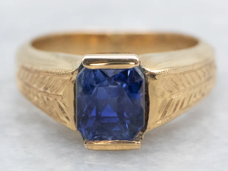 Jasper Gemstone Rings in 18K Gold Vermeil with a Matte Finish for a Subtle and Elegant LookGorgeous Deep Blue Ceylon Sapphire and Handmade Setting