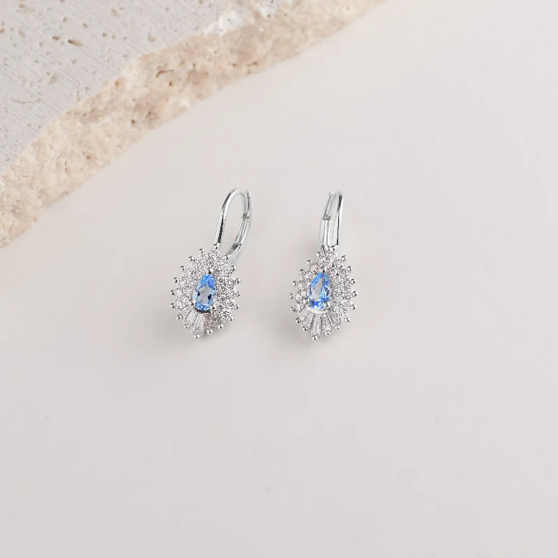 Laser - Etched Floral Design Wedding Bands in Palladium for a Delicate and Intricate Look9K White Gold Pear London Blue Topaz and Diamond Vintage Earrings 0.55tdw