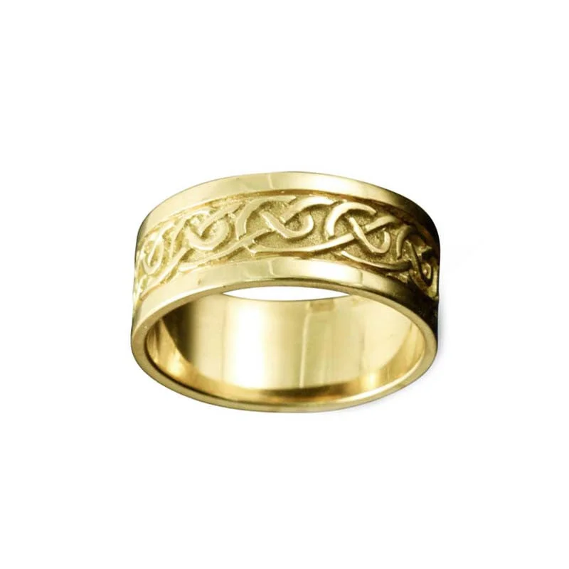 Vintage - Style Filigree Wedding Bands in 14K Gold for a Romantic and Antique - Inspired AestheticNoss Celtic Knotwork Ring