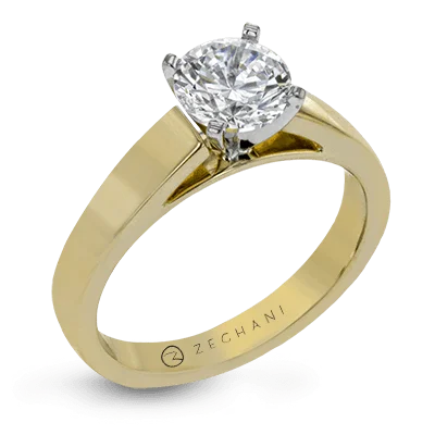 Men's Tourmaline Engagement Rings in 18K Two - Tone Gold with a Floral - Inspired SettingZR411 Engagement Ring in 14k Gold