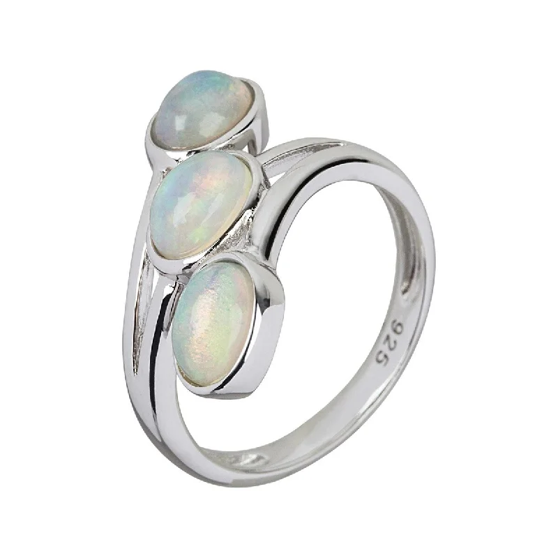 Peridot Gemstone Rings in 14K Gold - Filled Metal with a Pave - Set Band for a Sparkling Look925 Sterling Silver Ethiopian Opal Ring