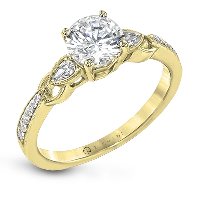 Men's Citrine Engagement Rings in Stainless Steel with a Stackable Band DesignZR1472 Engagement Ring in 14k Gold with Diamonds