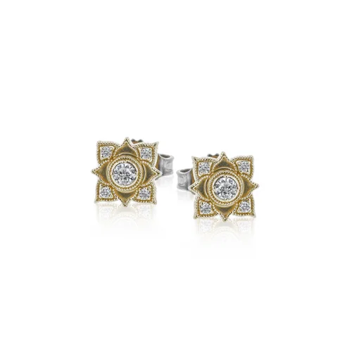 Men's Aquamarine Engagement Rings in 9K Gold with a Bezel - Set StoneZeghani Earrings Ze696