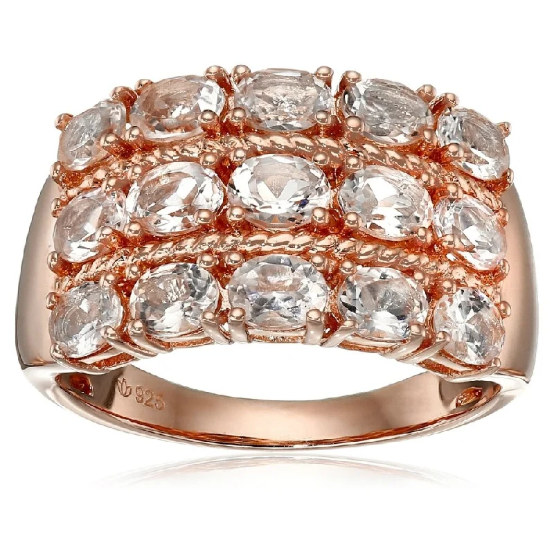 Ruby Gemstone Rings in 14K Yellow Gold with a Solitaire Setting for a Classic and Bold StatementRose Gold - Plated Silver Morganite Oval Wide Band Ring Size - 7