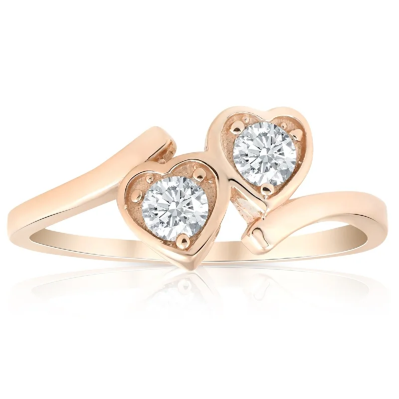 Classic Round Cut Engagement Rings with Platinum Prongs and Halo Setting for Timeless Elegance1/3ct Diamond Solitaire Two Stone Forever Us Heart Shape 14k Rose Gold Ring