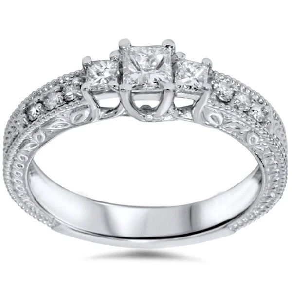 Signature - Design Engagement Rings with a Brand - Exclusive Pattern and Premium Diamonds14k White Gold 3/4ct TDW Diamond Vintage-style Ring