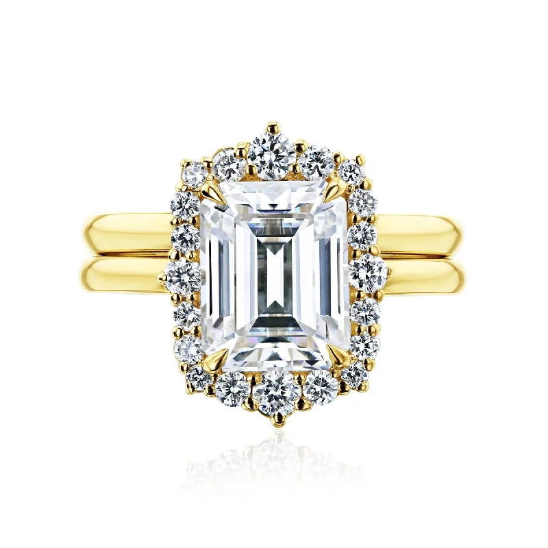 Cluster Engagement Rings with Multiple Small Diamonds Arranged in a Stunning DesignAnnello by Kobelli 14k Gold Elizabeth Bridal Set (GH/VS, DEF/VS)