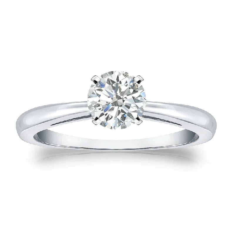 Three - Stone Engagement Rings Symbolizing Love's Past, Present, and Future with Asscher - Cut DiamondsAuriya Platinum 1/2cttw Round Solitaire Diamond Engagement Ring