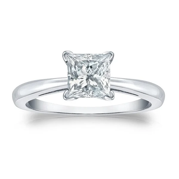 Three - Stone Engagement Rings Symbolizing Love's Past, Present, and Future with Asscher - Cut DiamondsAuriya Platinum GIA Certified 2 1/4-Carat TDW Princess-Cut Solitaire Diamond Engagement Ring