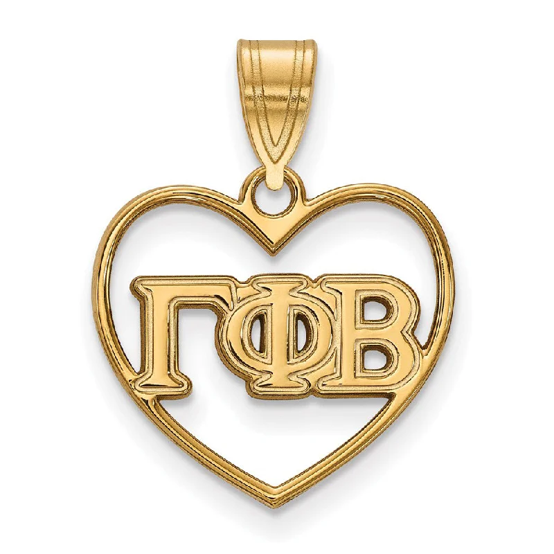 3D - Printed Polymer Clay Animal - Print Pendant for a Fun and Quirky Accessory14K Plated Silver Gamma Phi Beta Heart Greek Letters Pendant