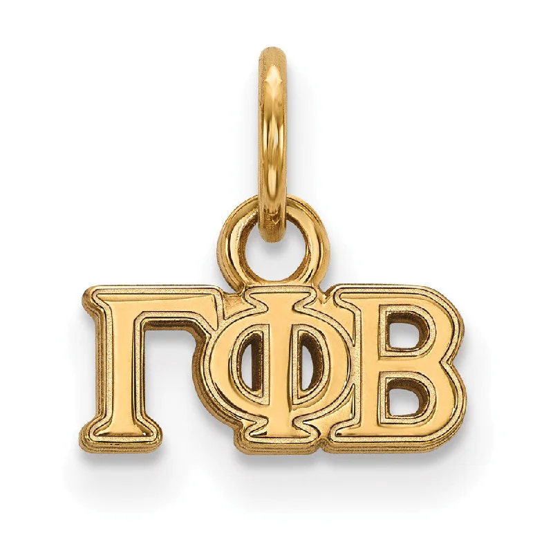 Retro - Inspired Art Deco - Patterned Pendant in Silver for Vintage Lovers14K Gold Plated Silver Gamma Phi Beta XS (Tiny) Greek Letters Charm