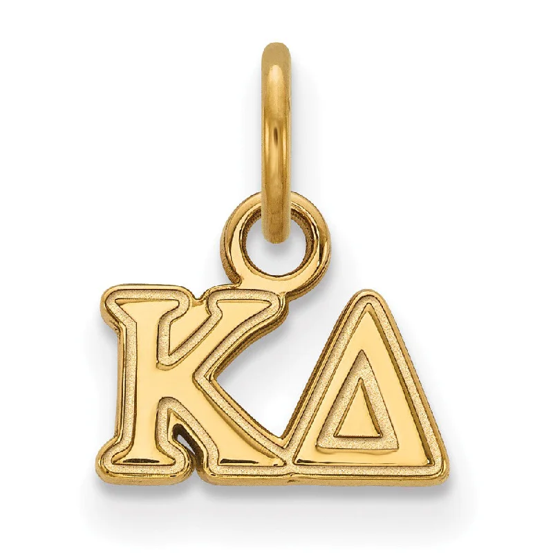 Handmade Leather - Wrapped Crystal Pendant for a Bohemian Aesthetic14K Gold Plated Silver Kappa Delta XS (Tiny) Greek Letters Charm