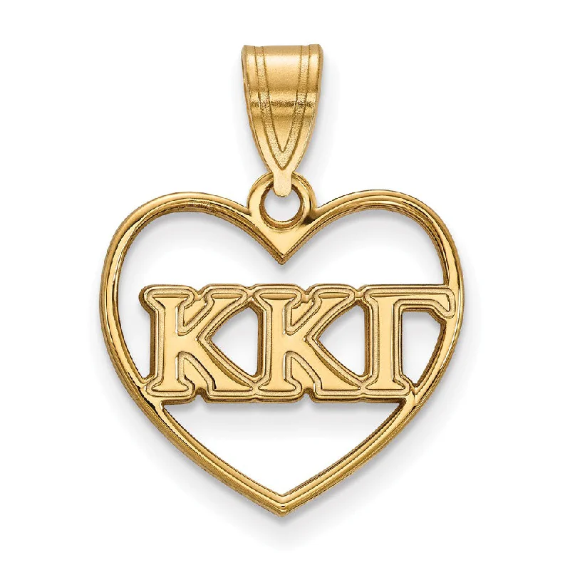 Pearl - Embellished Floral Pendant for a Feminine and Romantic Look14K Plated Silver Kappa Kappa Gamma Heart Pendant