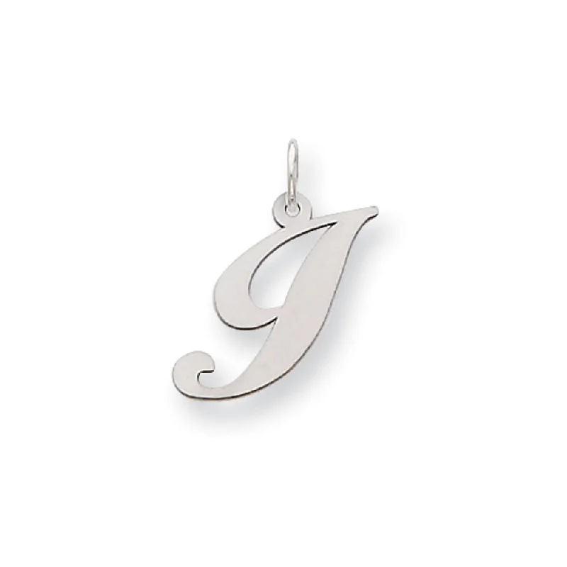 Glow - in - the - Dark Starry Sky Pendant for Nighttime Adventures14k White Gold, Ella Collection Medium Fancy Script Initial I Pendant