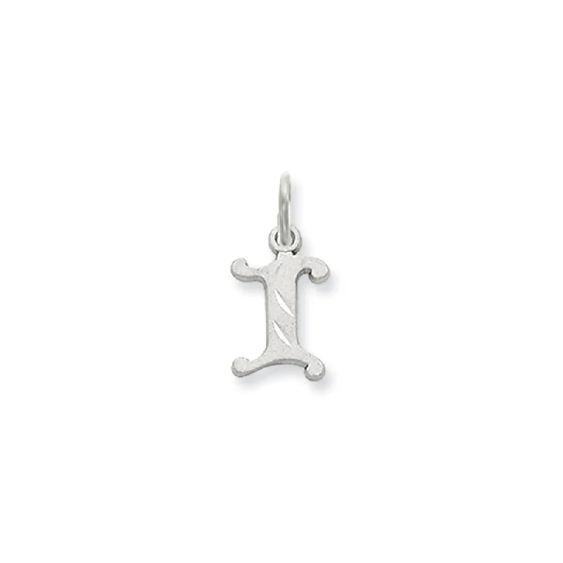 Mother - of - Pearl Inlaid Seahorse Pendant for Beach Lovers14k White Gold, Isabelle Collection, Mini Letter I Initial Charm