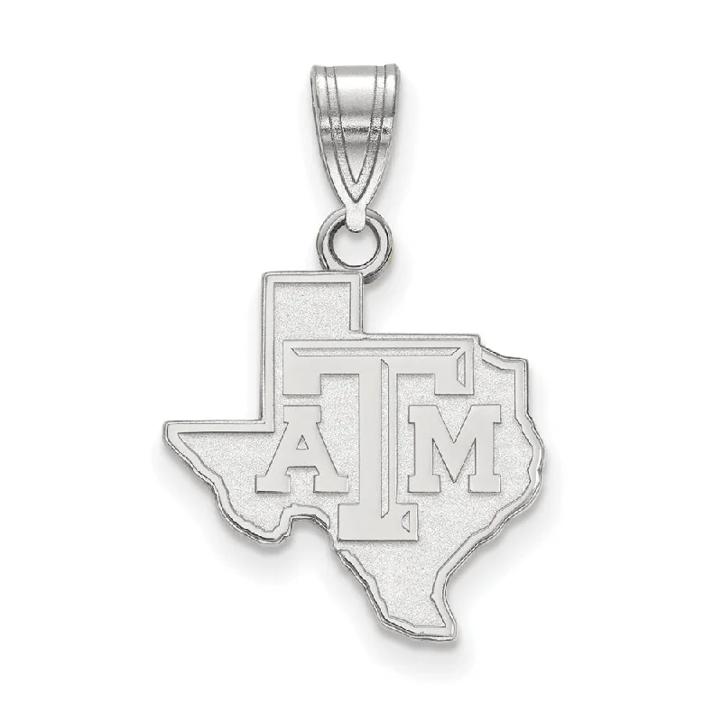 Magnetic - Locking Pendant with Hidden Compartment for Secret Messages14k White Gold Texas A&M U. Medium Logo Pendant