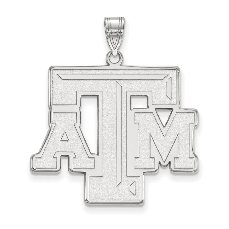 Magnetic - Locking Pendant with Hidden Compartment for Secret Messages14k White Gold Texas A&M U. XL Fancy 'TAM' Pendant