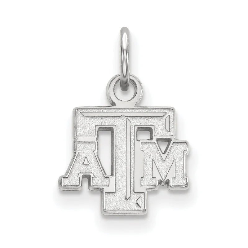 Handmade Leather - Wrapped Crystal Pendant for a Bohemian Aesthetic14k White Gold Texas A&M U. XS (Tiny) Fancy 'TAM' Charm or Pendant