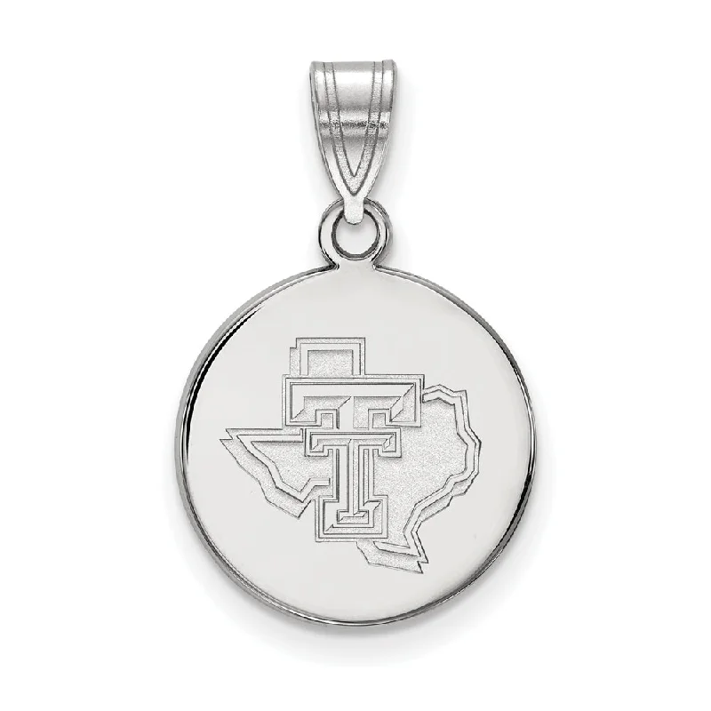 3D - Printed Polymer Clay Animal - Print Pendant for a Fun and Quirky Accessory14k White Gold Texas Tech U. Medium Pendant