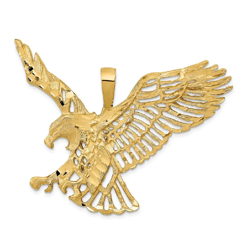 Glow - in - the - Dark Starry Sky Pendant for Nighttime Adventures14k Yellow Gold Extra Large Cutout Eagle Pendant