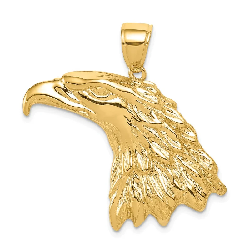 3D - Printed Polymer Clay Animal - Print Pendant for a Fun and Quirky Accessory14k Yellow Gold Extra Large Polished Eagle Head Pendant