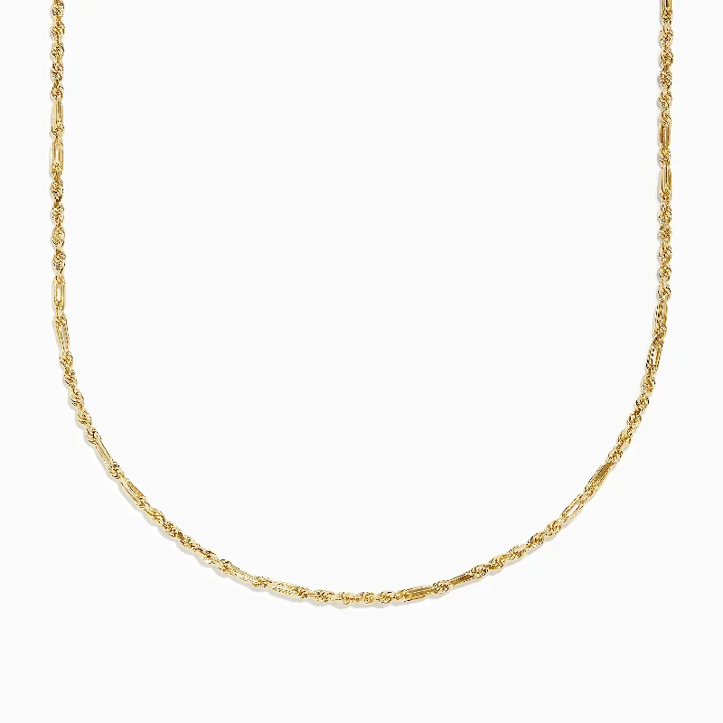 Pearl - Adorned Chain Rings for an Elegant and Sophisticated Look14K Yellow Gold Figaro Rope Chain Necklace 18"