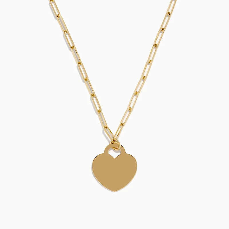 Leather - and - Chain Combo Rings for a Rustic Appeal14K Yellow Gold Heart on a Paperclip Chain Necklace