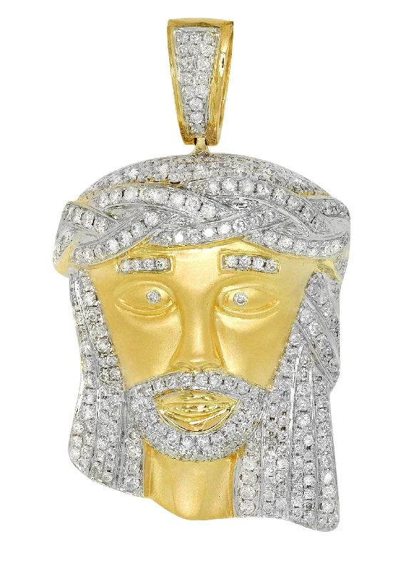 Stainless steel pendants for durabilityDiamond Jesus Piece | 36.76 Grams | 4.86 Carats