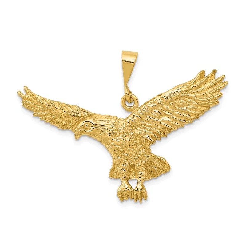 Water - Resistant Stainless Steel Diving - Themed Pendant for Divers14k Yellow Gold Large 2D Eagle Pendant