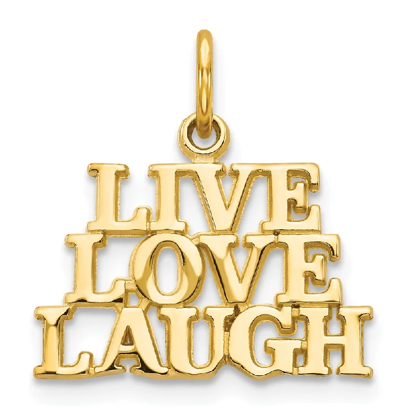 Pearl - Embellished Floral Pendant for a Feminine and Romantic Look14k Yellow Gold LIVE LOVE LAUGH Message Pendant