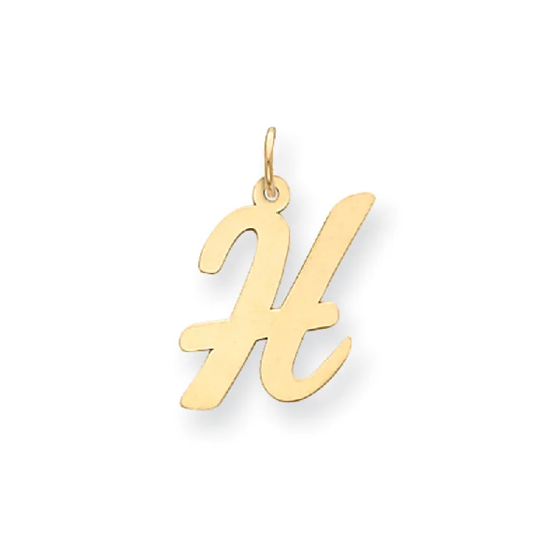 Gothic - Style Skull Pendant with Red Enamel Accents for Alternative Fashion14k Yellow Gold Madison Collection LG Classic Script Initial H Pendant