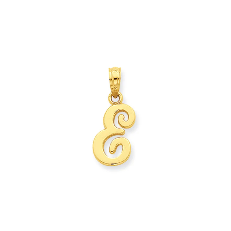 Customized Birthstone Pendant with Engraved Name for a Personalized Touch14k Yellow Gold, Mimi Collection, Small Script Initial E Pendant