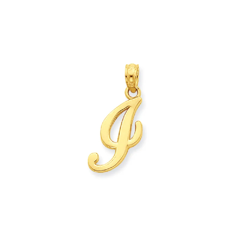 18K Gold - Plated Angel Wing Pendant for a Symbolic and Elegant Accessory14k Yellow Gold, Mimi Collection, Small Script Initial I Pendant