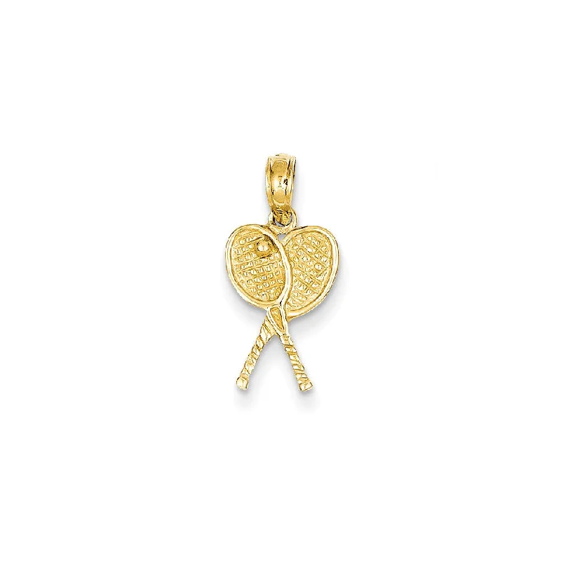 Glow - in - the - Dark Starry Sky Pendant for Nighttime Adventures14k Yellow Gold Petite Tennis Racquets Pendant