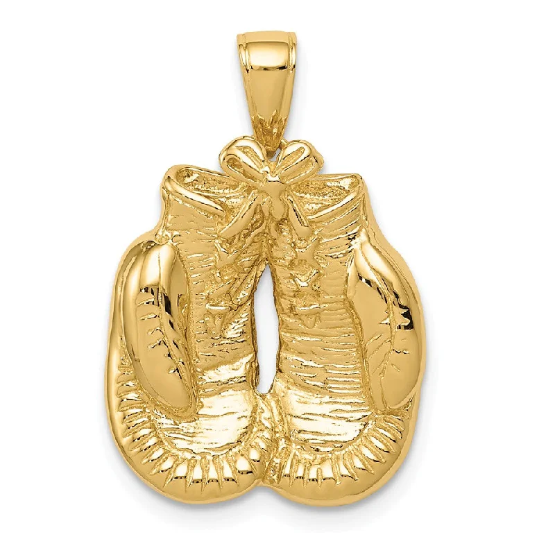 18K Gold - Plated Angel Wing Pendant for a Symbolic and Elegant Accessory14k Yellow Gold Polished Boxing Gloves Pendant