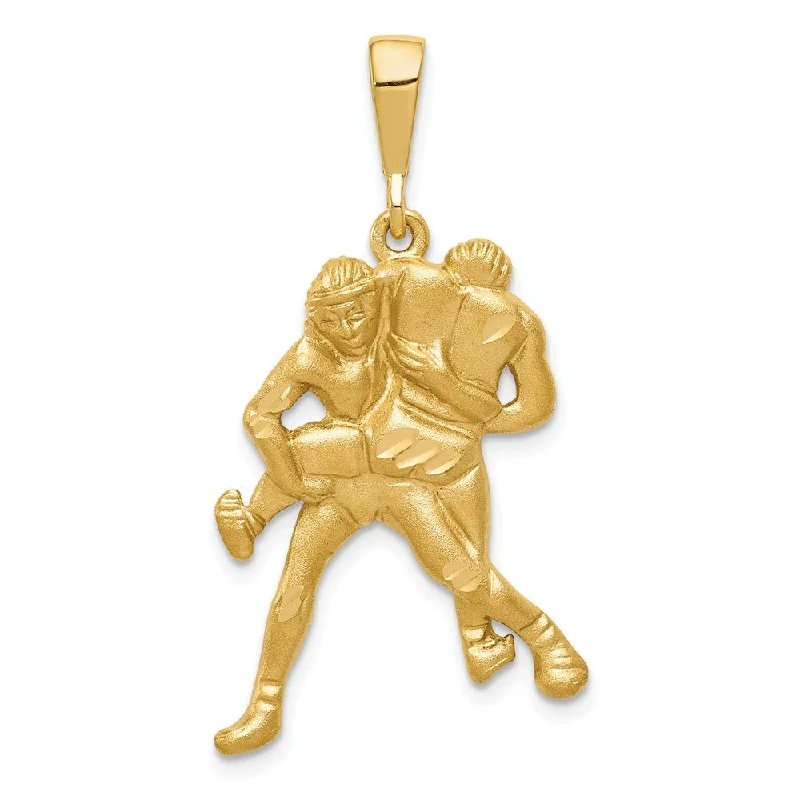 Water - Resistant Stainless Steel Diving - Themed Pendant for Divers14k Yellow Gold Satin Wrestlers Pendant