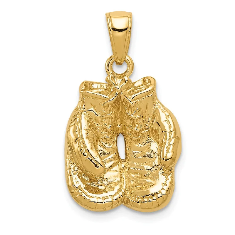 18K Gold - Plated Angel Wing Pendant for a Symbolic and Elegant Accessory14k Yellow Gold Small Polished Boxing Gloves Pendant