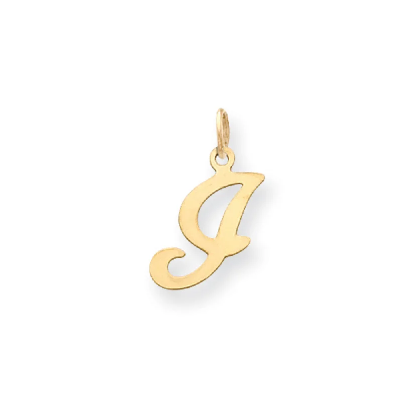 Mother - of - Pearl Inlaid Seahorse Pendant for Beach Lovers14k Yellow Gold, Sophia Collection, Small Script Initial I Pendant