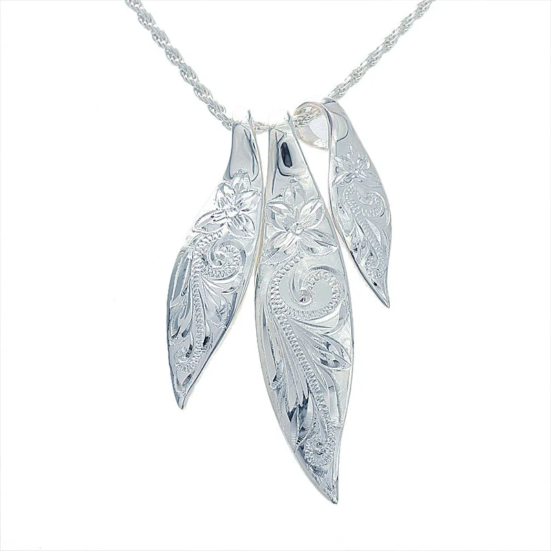 Affordable sterling silver necklaces for teensSterling Silver Hawaiian Scroll 3 Leaf Pendant (Chain Sold Separately)