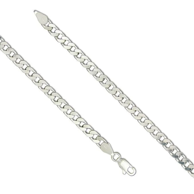 Adjustable - Gauge Chain Rings to Customize the Thickness46cm Sterling Silver Flat Curb Chain Necklace