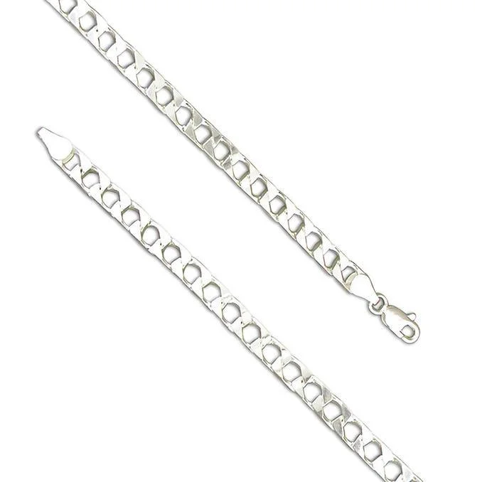 Chain Rings with a Wind - Chime - Inspired Design51cm Square Curb Chain Necklace - Sterling Silver