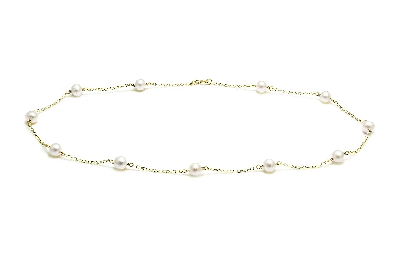 Chain Rings with a 3D - Printed Custom Link DesignCultured 5mm River Pearls and Gold Chain Necklace - Various Lengths