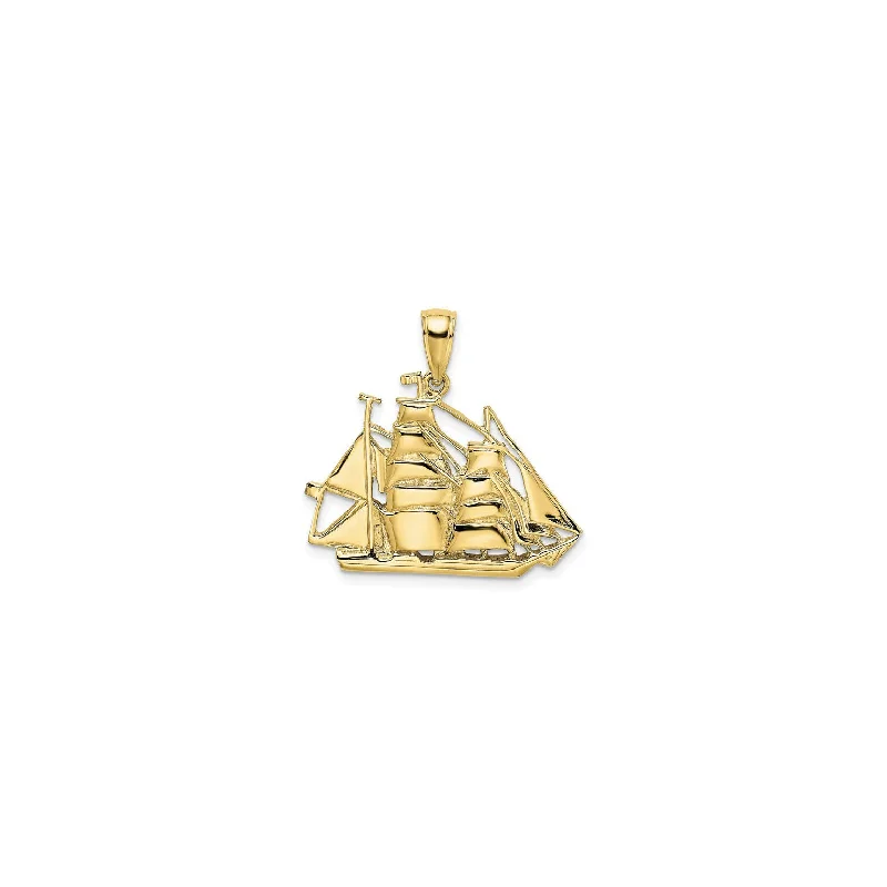 3D - Printed Polymer Clay Animal - Print Pendant for a Fun and Quirky AccessoryBarque Sailing Ship Pendant (14K)