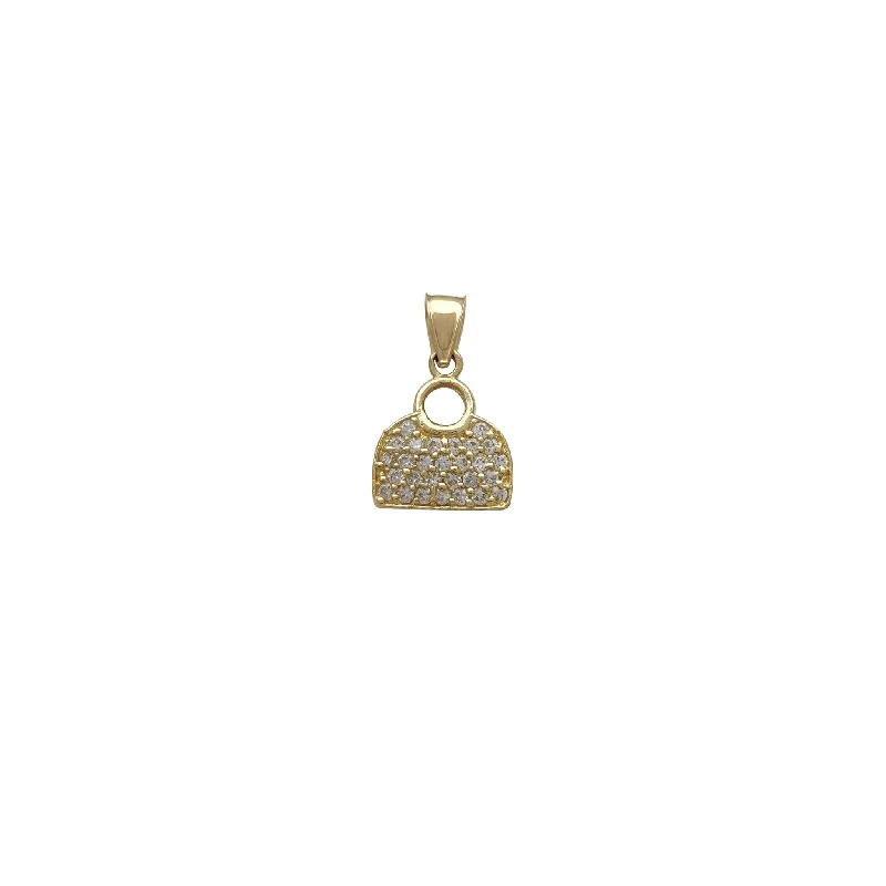 Retro - Inspired Art Deco - Patterned Pendant in Silver for Vintage LoversCluster Stone-Set Purse Pendant (14K)